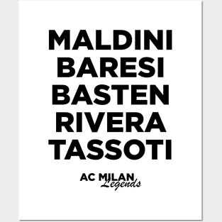 AC Milan Legends Black Posters and Art